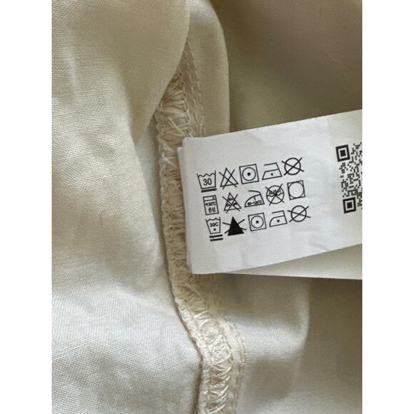 Zara Long Utility Bloggers Fav Jumpsuit S Cream Wide Leg Streetwear Gorpcore - Picture 13 of 14